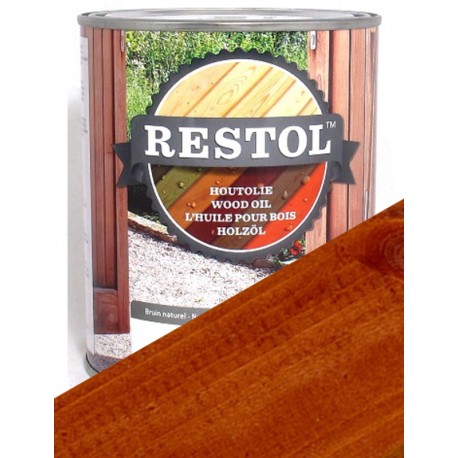 Huile de protection pour bois exterieurs - Restol Brun Rouge